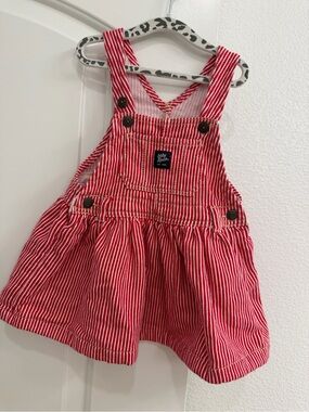 Classic OshKosh striped overall dress